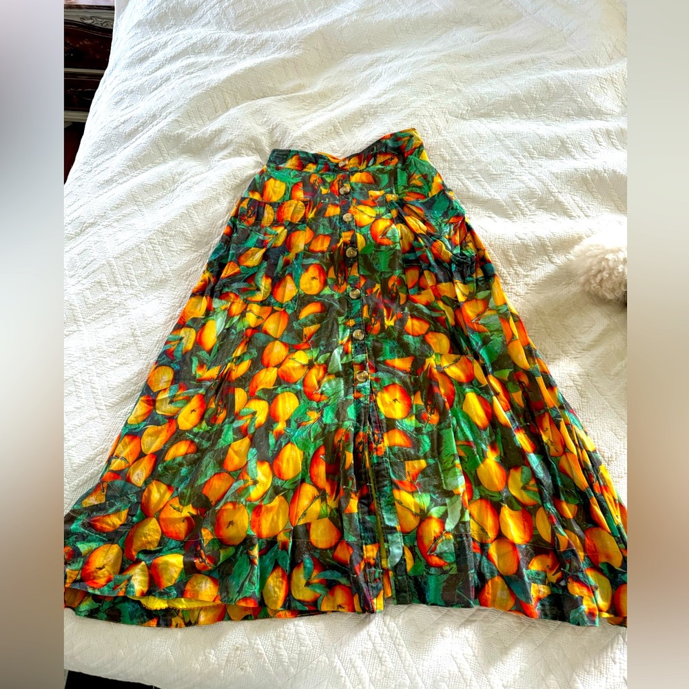 Anthropologie Maeve Orange maxi skirt